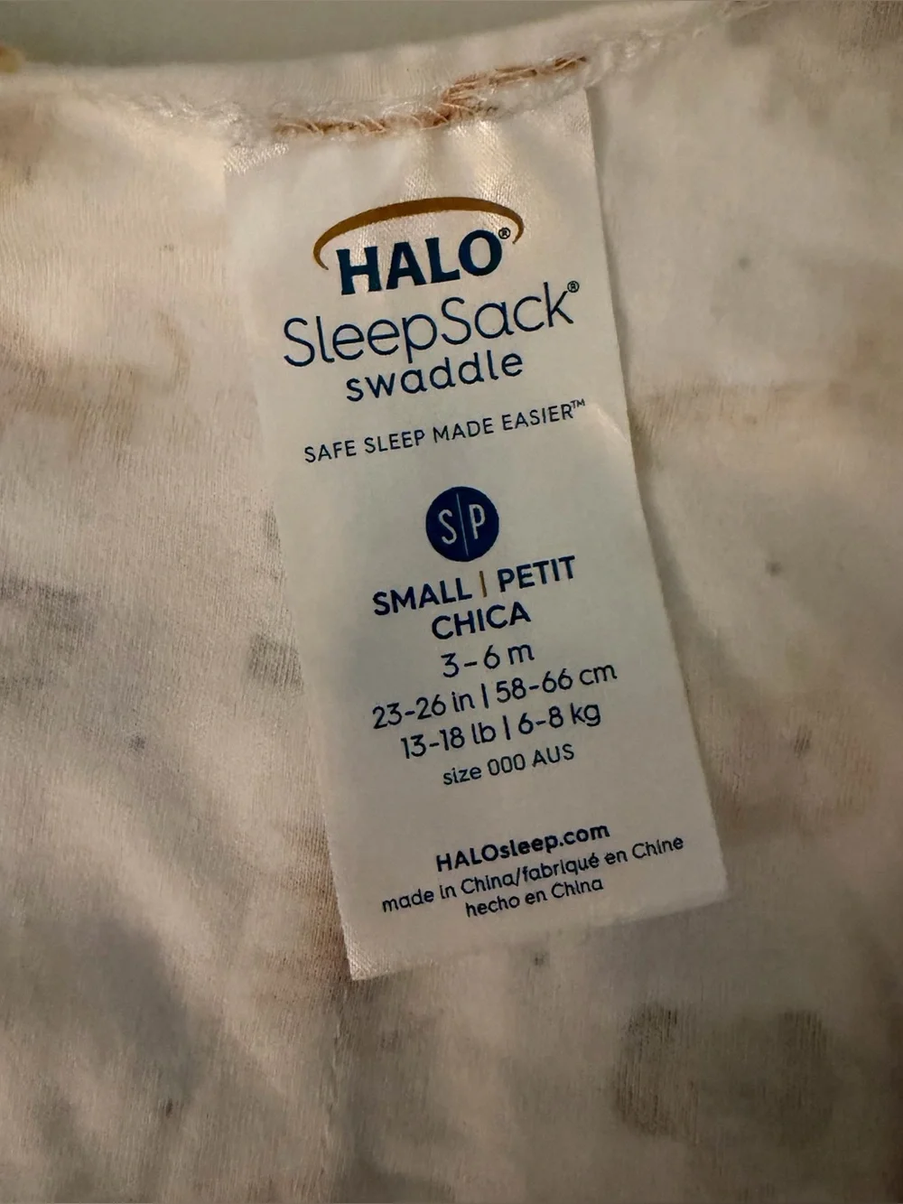 HALO 100% Cotton Sleepsack Swaddle 3 Way Adjustable Wearable Blanket Small